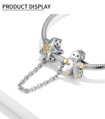 Pulsera de Plata Esterlina 925 con Copo de Nieve y Muñeco de Nieve - Accesorio DIY Navideño - Image 7