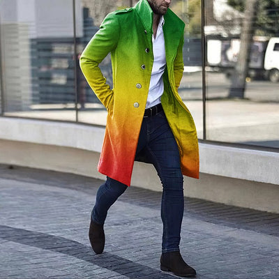 Abrigo Trench de Lana con Cuello Parado Largo - Image 14