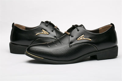 Zapatos Oxford Formales de Cuero Charol Negro para Hombre - Elegancia Clásica Talla Grande - Image 9