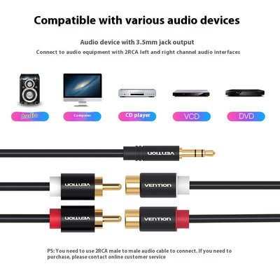 Cable de Audio 3.5mm con Conectores Giratorios Doble Lotus - Image 4
