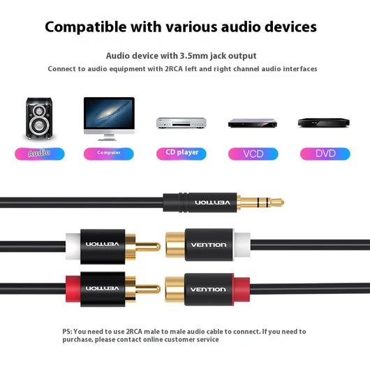 Cable de Audio 3.5mm con Conectores Giratorios Doble Lotus - Image 4