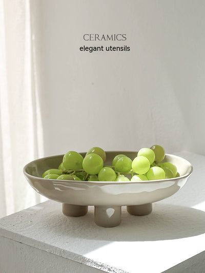 Plato de Frutas Minimalista de Cerámica Artesanal con Tres Patas - Image 32