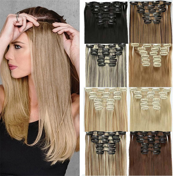 Set de 6 Extensiones de Cabello Liso Largo