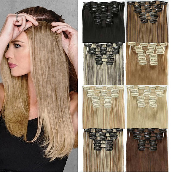 Set de 6 Extensiones de Cabello Liso Largo