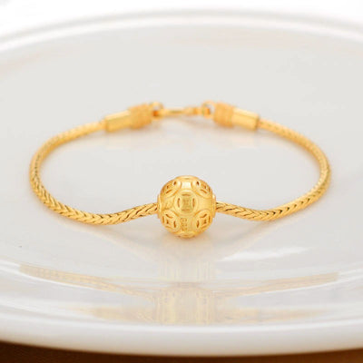 Pulsera de Cuentas de Oro Antiguo en Cobre Puro con Tarjeta de Bendición - Image 4