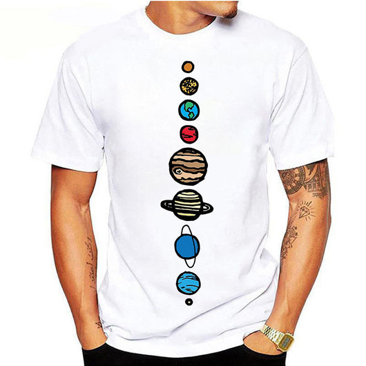 Playera Hombre Estampado Sistema Solar Cuello Redondo Manga Corta - Image 10