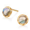 Aretes de Plata 925 con Labradorita - Diseño Minimalista Redondo