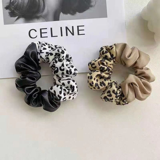 Pulsera Elástica de Cuero Estampado Leopardo con Bloques de Color - Image 8