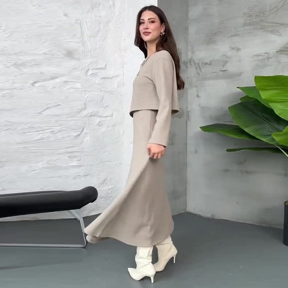 Conjunto Vestido Minimalista de Punto para Mujer