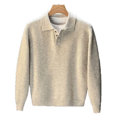 Suéter Retro Tejido Liso para Hombre - Comodidad de Invierno - Image 4
