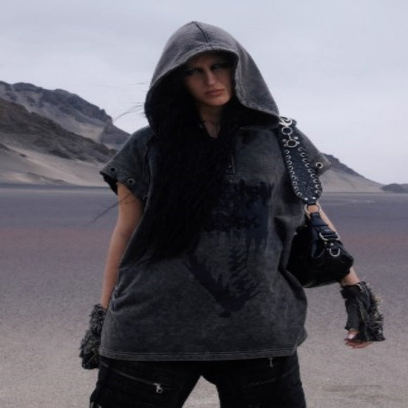 Sudadera sin Mangas con Capucha y Diseño Pentagrama