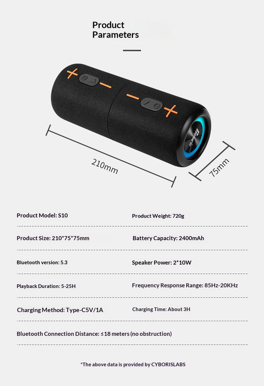 Parlante Bluetooth Portátil con Subwoofer para Exteriores - Image 7