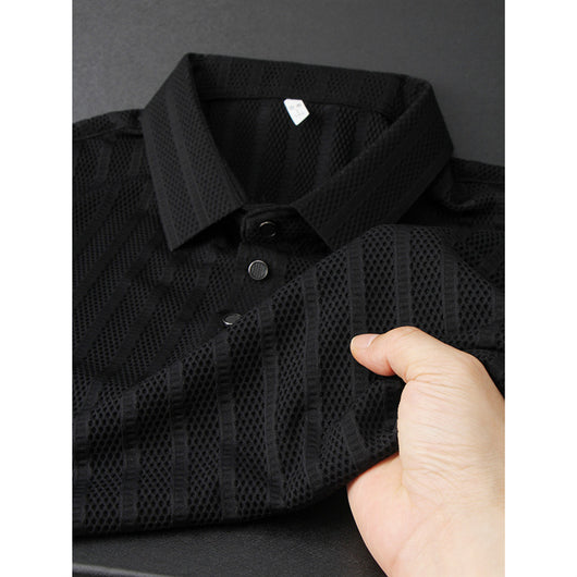 Polo Hombre Ice Silk Malla Transpirable - Diseño Moderno Hueco - Image 9