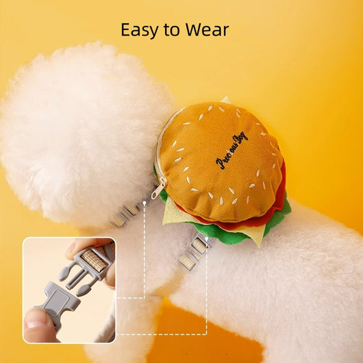 Arnés Ajustable con Correa para Pasear Perros y Gatos - Diseño Hamburguesa a Prueba de Escapes