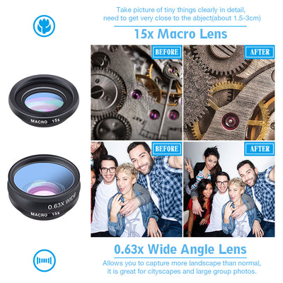 Kit de Lentes Profesionales para Smartphone: Gran Angular, Teleobjetivo y Ojo de Pez HD - Image 21