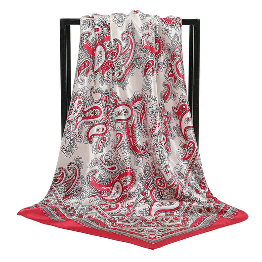 Pañuelo Estampado Paisley 90x90 cm - Chal Retro Elegante - Image 8