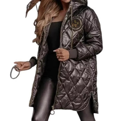 Chaqueta de Algodón Oversize con Cierre de Cremallera