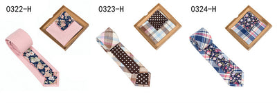 Corbata de Algodón con Estampado Floral y Pañuelo de Bolsillo - Image 43