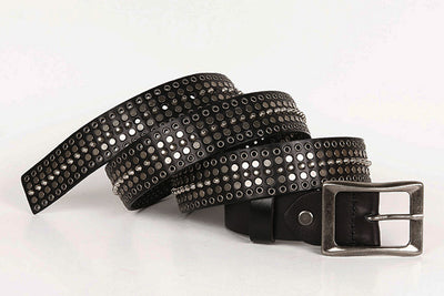 Cinturón de Cuero Ancho 3.5" Unisex con Remaches Calados - Image 8