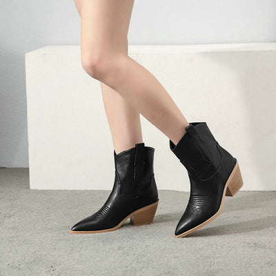 Tacones Gruesos Puntiagudos Estilo Británico - Image 17