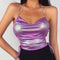 Chaleco Camiseta Plisada con Cadena de Cuello para Verano