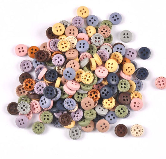 Botones de Madera Redondos Colores Morandi para Prendas - Image 18