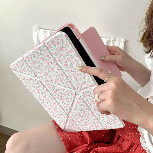 Funda Protectora para iPad Pro 13 con Diseño Floral y Ranura para Lápiz - Image 4
