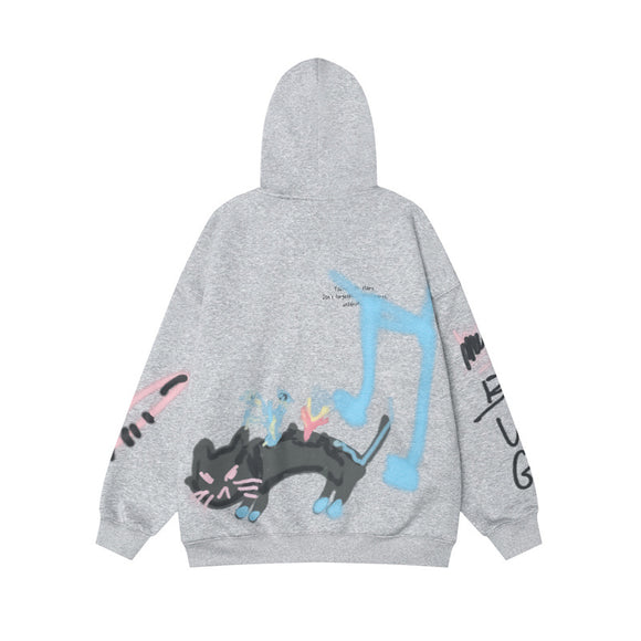 Moletom Retrô Unissex com Estampa Floral Spray - Estilo Street Wear Oversized