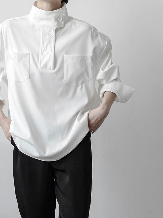 Camisa Casual Cuello Alto para Hombre - Image 4