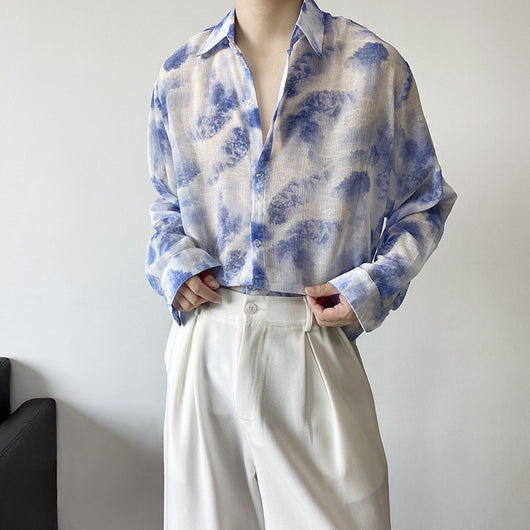 Camisa Manga Larga Tulle Transpirable para Hombre - Comodidad de Verano - Image 22