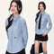Blusa Universitaria Manga Larga Ajustada al Busto