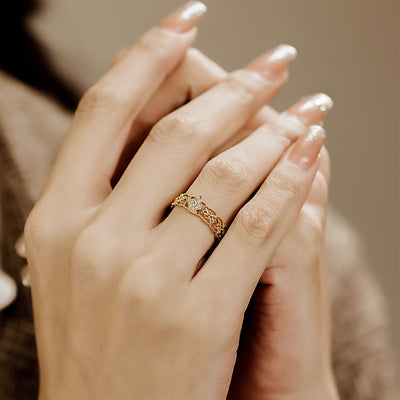 Anillo de Lujo Ligero Jinrege 18K Versión Ancha - Elegancia Sofisticada - Image 3