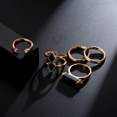 Juego de Anillos Articulados Chapados en Oro 18K con Gemas - Image 5