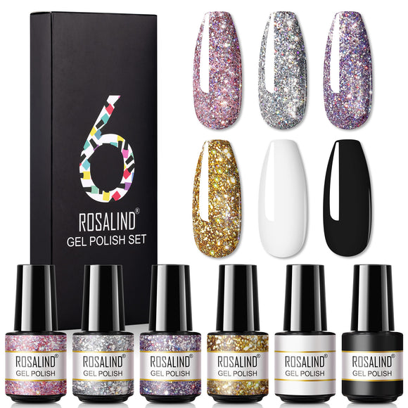 Set de Esmalte de Uñas Glitter Monocolor Coreano Premium