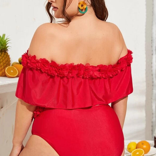 Traje de Baño Asimétrico de Cintura Alta con Abertura - Image 4