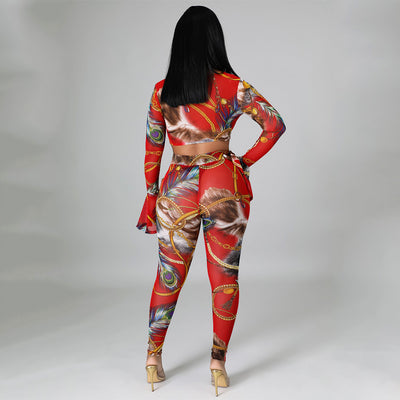 Blusa Elegante de Gasa Estampada con Manga Ajustada Efecto Reductor - Image 17