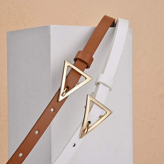Cinturón Delgado con Hebilla Triangular - Versátil para Todo Tipo de Jeans - Image 4