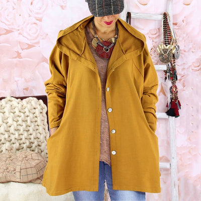 Abrigo Impermeable con Capucha para Mujer - Diseño Liso Elegante - Image 3