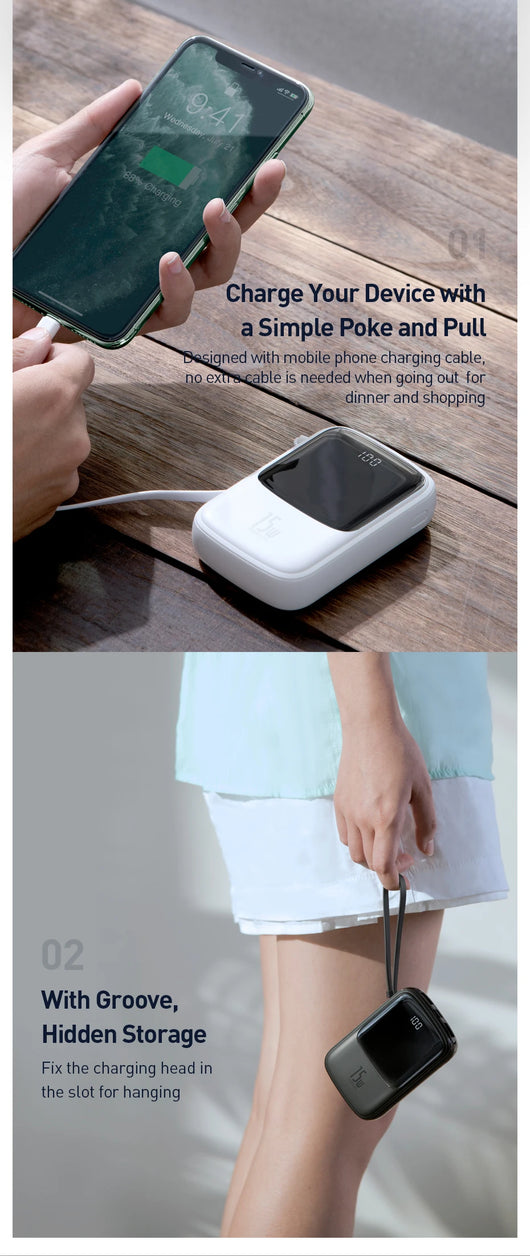 Banco de Energía Portátil con Pantalla Digital - Carga Rápida 3A USB-C para iPhone y Android - Image 9