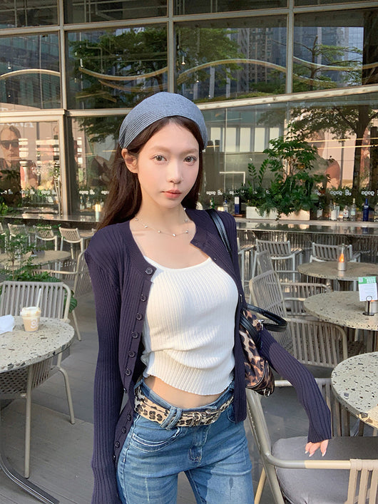 Cardigan Tejido Abotonado para Mujer con Chaleco Integrado - Image 37