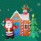 Papá Noel Inflable Luminoso con Árbol de Navidad - Decoración Navideña Gigante