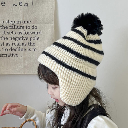 Gorro de Lana para Niña con Rayas - Cálido y Elegante
