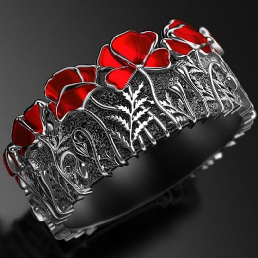 Anillo Vintage de Flores en Esmalte Esmaltado - Image 2
