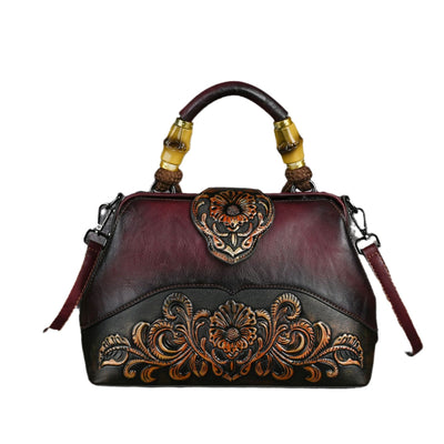 Bolso Crossbody de Cuero con Grabado Retro y Cierre Magnético - Image 5