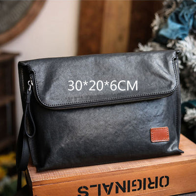 Bolsa de Cuero para Hombre Bandolera Un Hombro Piel Vacuna Suave - Image 7