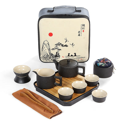 Juego de Té de Cerámica Negra Japonesa Artesanal - Image 9