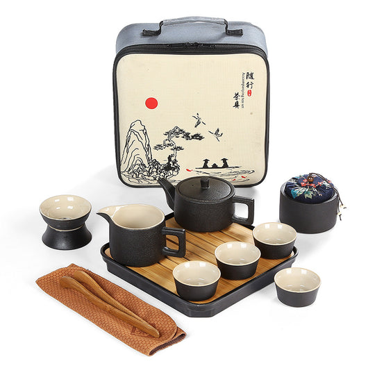 Juego de Té de Cerámica Negra Japonesa Artesanal - Image 9