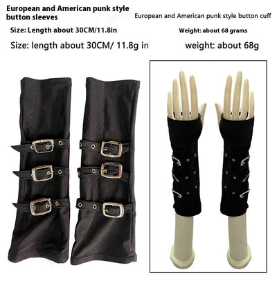 Guantes Punk Kunoichi Dedos Libres Negro Intenso - Image 12