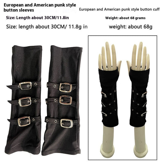 Guantes Punk Kunoichi Dedos Libres Negro Intenso - Image 12