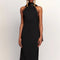 Vestido Elegante Texturizado para Eventos y Gala con Escote Halter